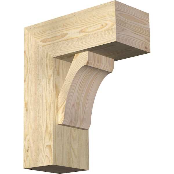 Ekena Millwork Legacy Block Rough Sawn Bracket w/ Offset Brace, Douglas Fir, 8"W x 18"D x 22"H BKT0806X18X22LEC05RDF - main